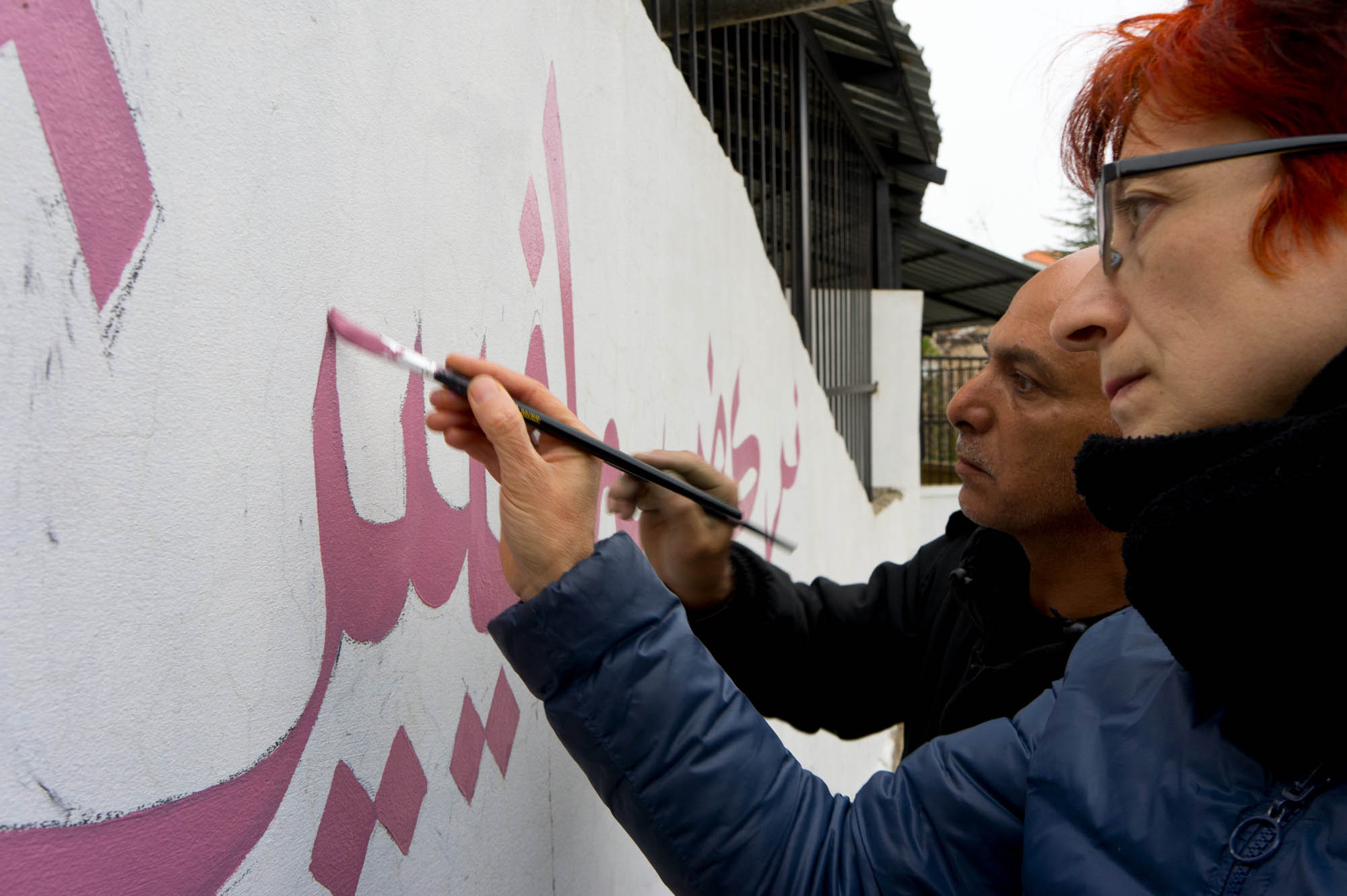 Come il vento (Like the Wind), 2013, Becharre, Libano, documentazione dell'intervento sui muri della città