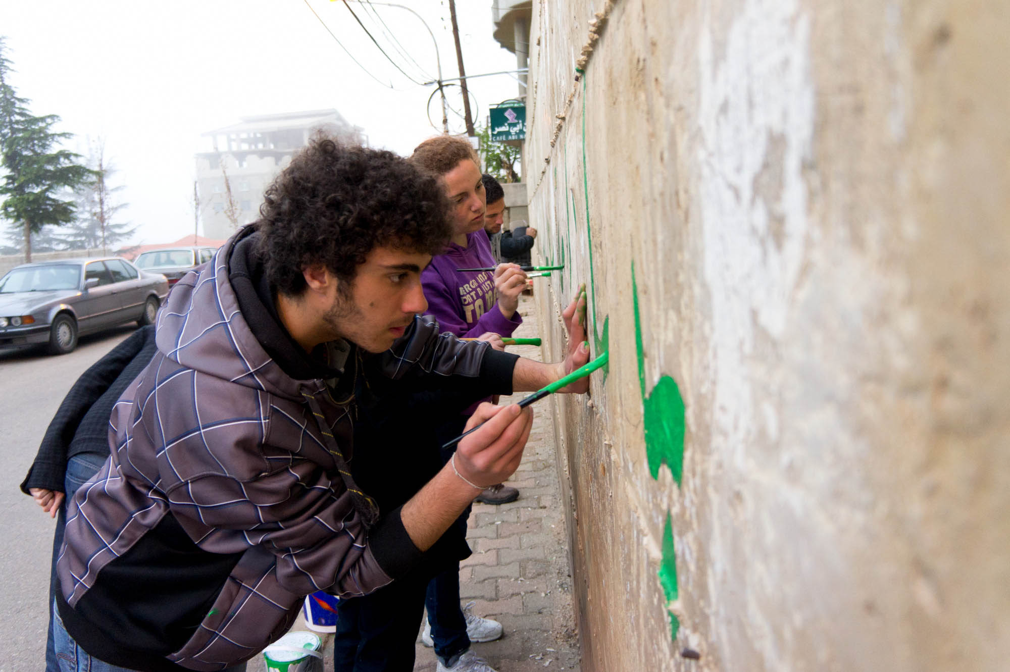 Come il vento (Like the Wind), 2013, Becharre, Libano, documentazione dell'intervento sui muri della città