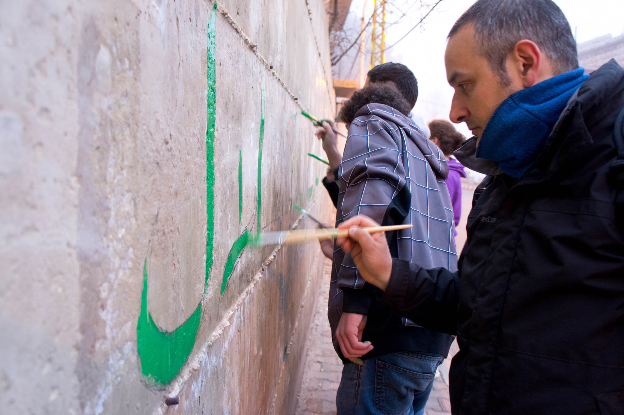 Come il vento (Like the Wind), 2013, Becharre, Libano, documentazione dell'intervento sui muri della città